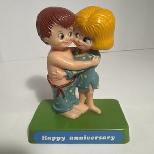 IT'S THE BERRIES 1971‎ HAPPY ANNIVERSARY MAN AND LADY FIGURINE MADE IN HONG KONG